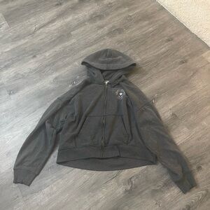 American Eagle Outfitters Gray Hoodie with Peace & Love Graphic